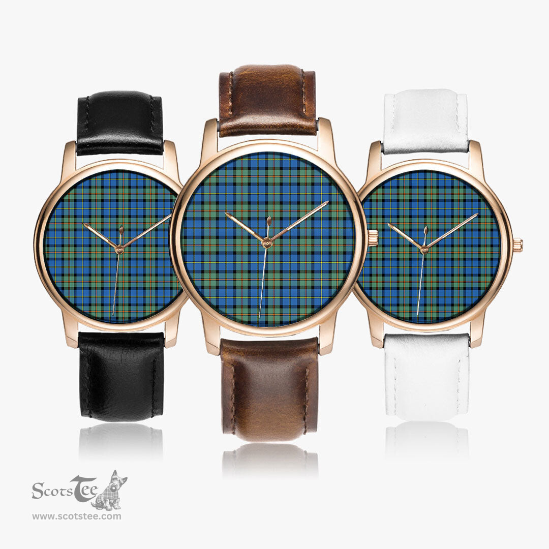 Scottish MacLeod of Harris Ancient Watch Tartan Leather Strap Classic Plaid Watch Scottish Plaid Tartan Plaid - ScotsTee - scotstee.com