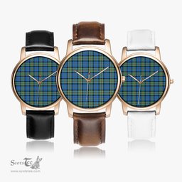 Scottish MacLeod of Harris Ancient Watch Tartan Leather Strap Classic Plaid Watch Scottish Plaid Tartan Plaid - ScotsTee - scotstee.com
