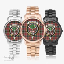 Scottish Anderson of Arbrake Watch Tartan Crest Folding Clasp Classic Plaid Watch Scottish Plaid Tartan Plaid - ScotsTee - scotstee.com