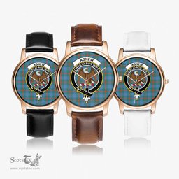 Scottish Agnew Ancient Watch Tartan Crest Leather Strap Classic Plaid Watch Scottish Plaid Tartan Plaid - ScotsTee - scotstee.com