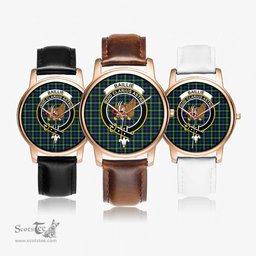 Scottish Baillie Modern Watch Tartan Crest Leather Strap Classic Plaid Watch Scottish Plaid Tartan Plaid - ScotsTee - scotstee.com