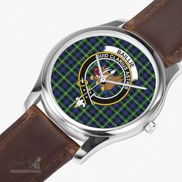 Scottish Baillie Modern Watch Tartan Crest Leather Strap Classic Plaid Watch Scottish Plaid Tartan Plaid - ScotsTee - scotstee.com