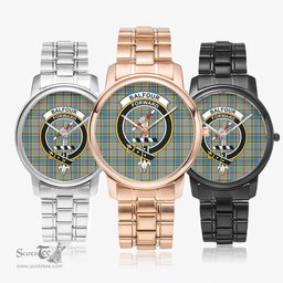 Scottish Balfour Blue Watch Tartan Crest Folding Clasp Classic Plaid Watch Scottish Plaid Tartan Plaid - ScotsTee - scotstee.com