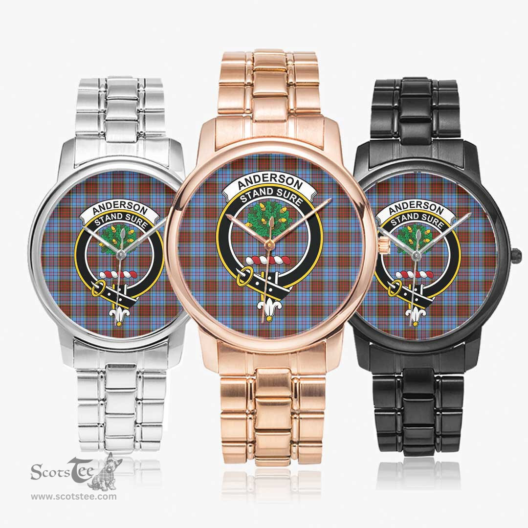Scottish Anderson Modern Watch Tartan Crest Folding Clasp Classic Plaid Watch Scottish Plaid Tartan Plaid - ScotsTee - scotstee.com