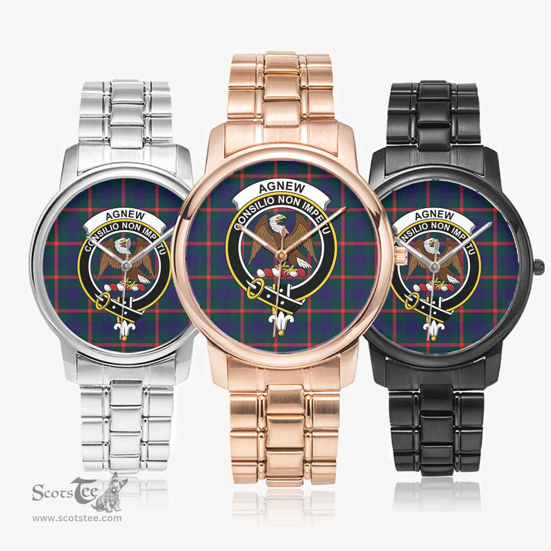 Scottish Agnew Modern Watch Tartan Crest Folding Clasp Classic Plaid Watch Scottish Plaid Tartan Plaid - ScotsTee - scotstee.com