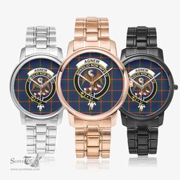 Scottish Agnew Modern Watch Tartan Crest Folding Clasp Classic Plaid Watch Scottish Plaid Tartan Plaid - ScotsTee - scotstee.com