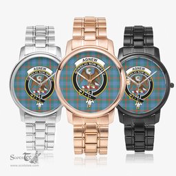 Scottish Agnew Ancient Watch Tartan Crest Folding Clasp Classic Plaid Watch Scottish Plaid Tartan Plaid - ScotsTee - scotstee.com