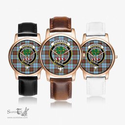 Scottish Anderson Ancient Watch Tartan Crest Leather Strap Classic Plaid Watch Scottish Plaid Tartan Plaid - ScotsTee - scotstee.com