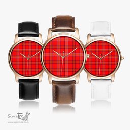 Scottish Burnett Modern Watch Tartan Leather Strap Classic Plaid Watch Scottish Plaid Tartan Plaid - ScotsTee - scotstee.com