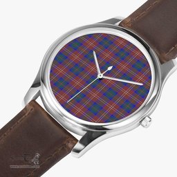 Scottish Chisholm Hunting Modern Watch Tartan Leather Strap Classic Plaid Watch Scottish Plaid Tartan Plaid - ScotsTee - scotstee.com