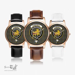 Scottish Campbell Argyll Weathered Watch Tartan Crest Leather Strap Classic Plaid Watch Scottish Plaid Tartan Plaid - ScotsTee - scotstee.com