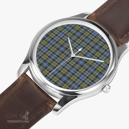 Scottish Campbell Faded Watch Tartan Leather Strap Classic Plaid Watch Scottish Plaid Tartan Plaid - ScotsTee - scotstee.com