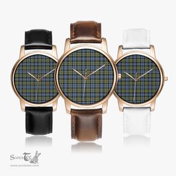 Scottish Campbell Faded Watch Tartan Leather Strap Classic Plaid Watch Scottish Plaid Tartan Plaid - ScotsTee - scotstee.com