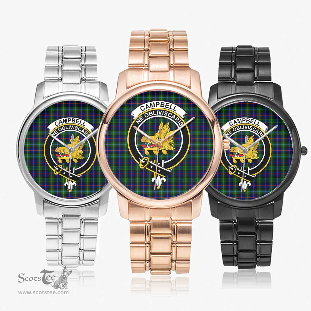 Scottish Campbell of Cawdor Modern Watch Tartan Crest Folding Clasp Classic Plaid Watch Scottish Plaid Tartan Plaid - ScotsTee - scotstee.com