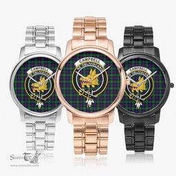 Scottish Campbell of Cawdor Modern Watch Tartan Crest Folding Clasp Classic Plaid Watch Scottish Plaid Tartan Plaid - ScotsTee - scotstee.com