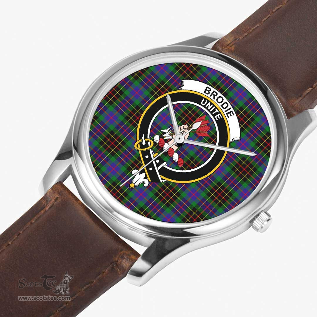 Scottish Brodie Hunting Modern Watch Tartan Crest Leather Strap Classic Plaid Watch Scottish Plaid Tartan Plaid - ScotsTee - scotstee.com