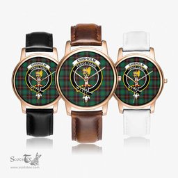 Scottish Chisholm Hunting Ancient Watch Tartan Crest Leather Strap Classic Plaid Watch Scottish Plaid Tartan Plaid - ScotsTee - scotstee.com