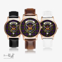 Scottish Cameron of Erracht Modern Watch Tartan Crest Leather Strap Classic Plaid Watch Scottish Plaid Tartan Plaid - ScotsTee - scotstee.com