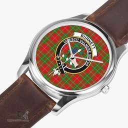 Scottish Burnett Ancient Watch Tartan Crest Leather Strap Classic Plaid Watch Scottish Plaid Tartan Plaid - ScotsTee - scotstee.com