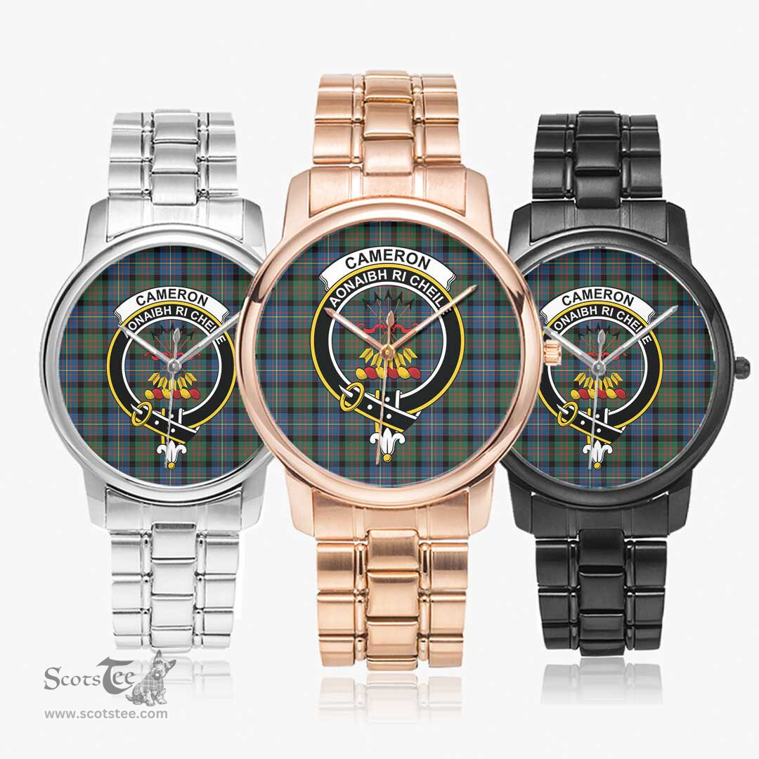 Scottish Cameron of Erracht Ancient Watch Tartan Crest Folding Clasp Classic Plaid Watch Scottish Plaid Tartan Plaid - ScotsTee - scotstee.com
