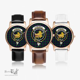Scottish Campbell of Cawdor Modern Watch Tartan Crest Leather Strap Classic Plaid Watch Scottish Plaid Tartan Plaid - ScotsTee - scotstee.com