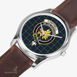 Scottish Campbell of Cawdor Modern Watch Tartan Crest Leather Strap Classic Plaid Watch Scottish Plaid Tartan Plaid - ScotsTee - scotstee.com