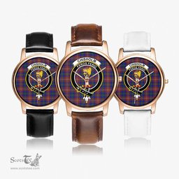 Scottish Chisholm Hunting Modern Watch Tartan Crest Leather Strap Classic Plaid Watch Scottish Plaid Tartan Plaid - ScotsTee - scotstee.com
