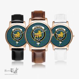 Scottish Campbell of Cawdor Ancient Watch Tartan Crest Leather Strap Classic Plaid Watch Scottish Plaid Tartan Plaid - ScotsTee - scotstee.com
