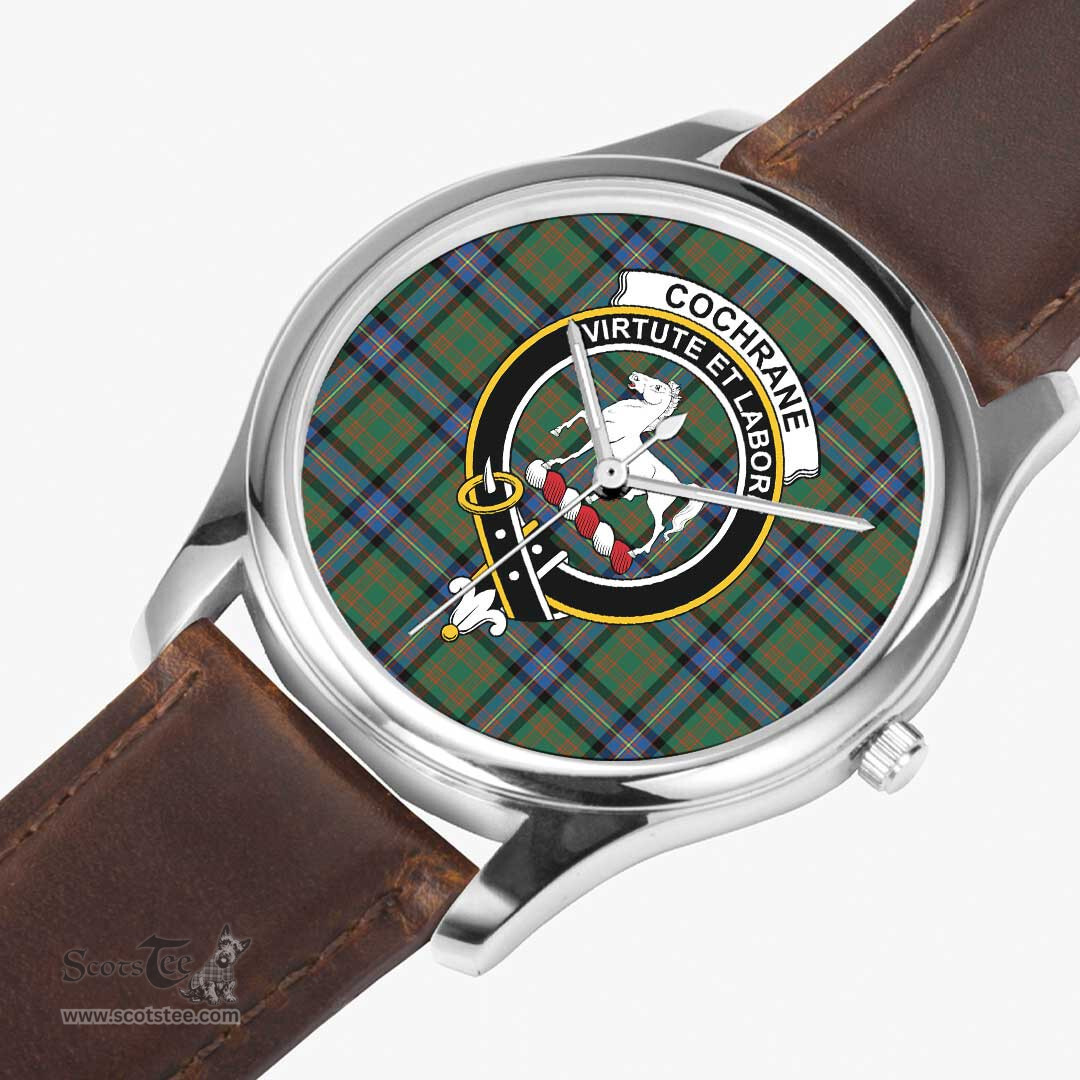 Scottish Cochrane Ancient Watch Tartan Crest Leather Strap Classic Plaid Watch Scottish Plaid Tartan Plaid - ScotsTee - scotstee.com
