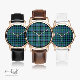 Scottish Campbell of Cawdor Ancient Watch Tartan Leather Strap Classic Plaid Watch Scottish Plaid Tartan Plaid - ScotsTee - scotstee.com