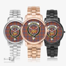 Scottish Cameron of Lochiel Ancient Watch Tartan Crest Folding Clasp Classic Plaid Watch Scottish Plaid Tartan Plaid - ScotsTee - scotstee.com
