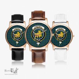 Scottish Campbell Ancient 02 Watch Tartan Crest Leather Strap Classic Plaid Watch Scottish Plaid Tartan Plaid - ScotsTee - scotstee.com