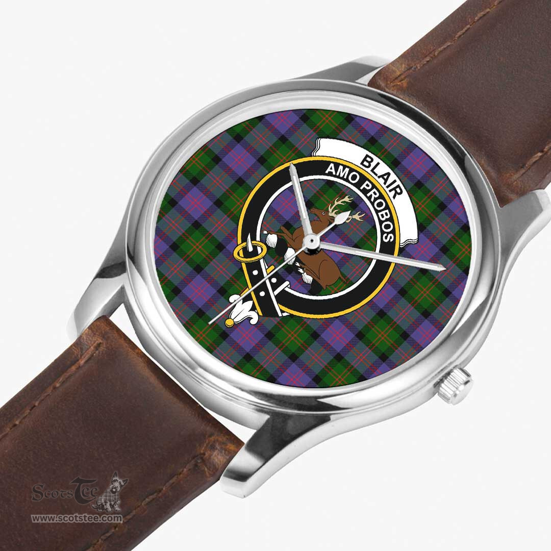 Scottish Blair Modern Watch Tartan Crest Leather Strap Classic Plaid Watch Scottish Plaid Tartan Plaid - ScotsTee - scotstee.com