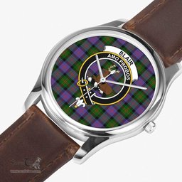 Scottish Blair Modern Watch Tartan Crest Leather Strap Classic Plaid Watch Scottish Plaid Tartan Plaid - ScotsTee - scotstee.com