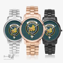 Scottish Campbell Ancient 02 Watch Tartan Crest Folding Clasp Classic Plaid Watch Scottish Plaid Tartan Plaid - ScotsTee - scotstee.com