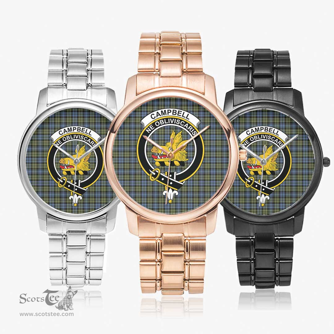 Scottish Campbell Faded Watch Tartan Crest Folding Clasp Classic Plaid Watch Scottish Plaid Tartan Plaid - ScotsTee - scotstee.com