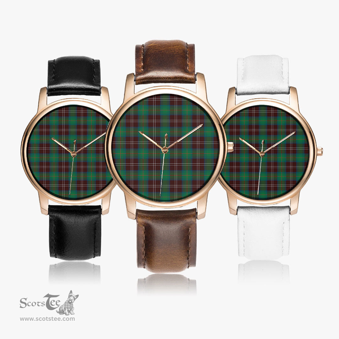 Scottish Chisholm Hunting Ancient Watch Tartan Leather Strap Classic Plaid Watch Scottish Plaid Tartan Plaid - ScotsTee - scotstee.com