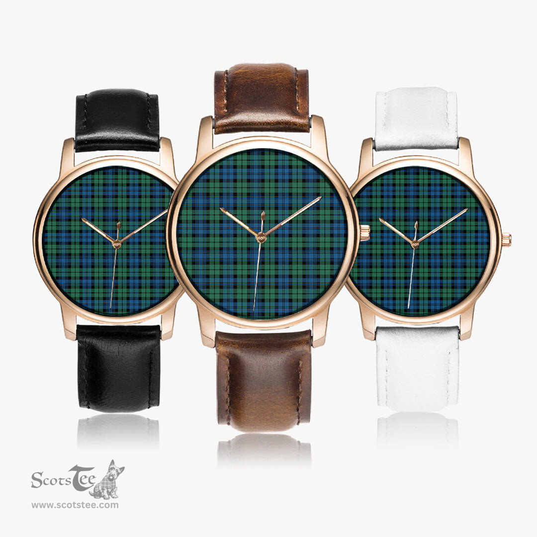 Scottish Campbell Ancient 02 Watch Tartan Leather Strap Classic Plaid Watch Scottish Plaid Tartan Plaid - ScotsTee - scotstee.com