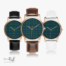 Scottish Campbell Ancient 02 Watch Tartan Leather Strap Classic Plaid Watch Scottish Plaid Tartan Plaid - ScotsTee - scotstee.com