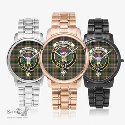 Scottish Buchanan Hunting Watch Tartan Crest Folding Clasp Classic Plaid Watch Scottish Plaid Tartan Plaid - ScotsTee - scotstee.com