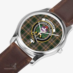 Scottish Buchanan Hunting Watch Tartan Crest Leather Strap Classic Plaid Watch Scottish Plaid Tartan Plaid - ScotsTee - scotstee.com
