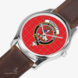 Scottish Burnett Modern Watch Tartan Crest Leather Strap Classic Plaid Watch Scottish Plaid Tartan Plaid - ScotsTee - scotstee.com