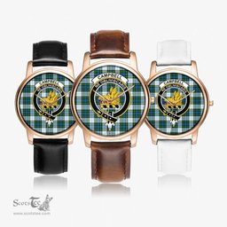 Scottish Campbell Dress Watch Tartan Crest Leather Strap Classic Plaid Watch Scottish Plaid Tartan Plaid - ScotsTee - scotstee.com