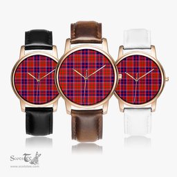 Scottish Cameron of Lochiel Modern Watch Tartan Leather Strap Classic Plaid Watch Scottish Plaid Tartan Plaid - ScotsTee - scotstee.com
