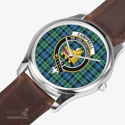 Scottish Campbell Ancient 01 Watch Tartan Crest Leather Strap Classic Plaid Watch Scottish Plaid Tartan Plaid - ScotsTee - scotstee.com
