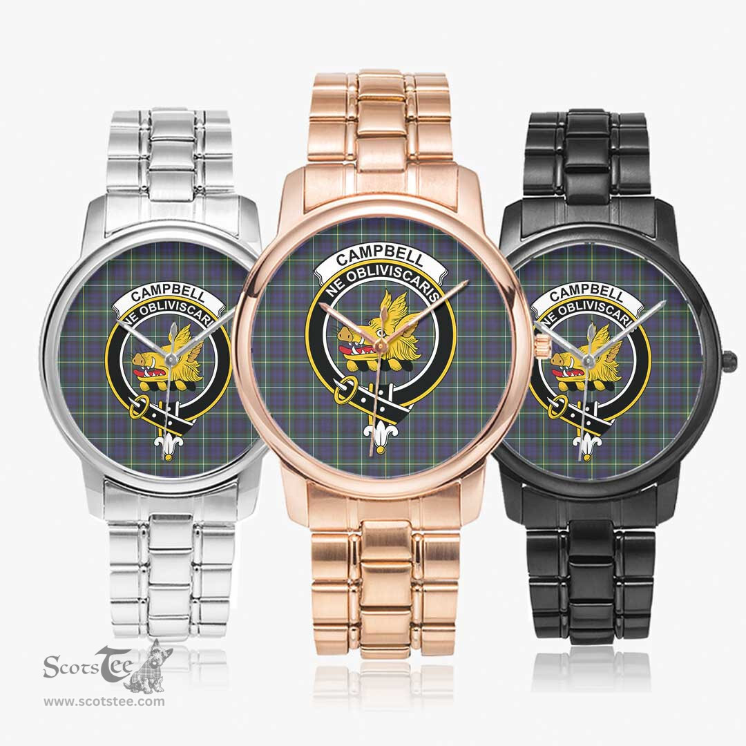 Scottish Campbell Argyll Modern Watch Tartan Crest Folding Clasp Classic Plaid Watch Scottish Plaid Tartan Plaid - ScotsTee - scotstee.com