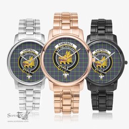 Scottish Campbell Argyll Modern Watch Tartan Crest Folding Clasp Classic Plaid Watch Scottish Plaid Tartan Plaid - ScotsTee - scotstee.com