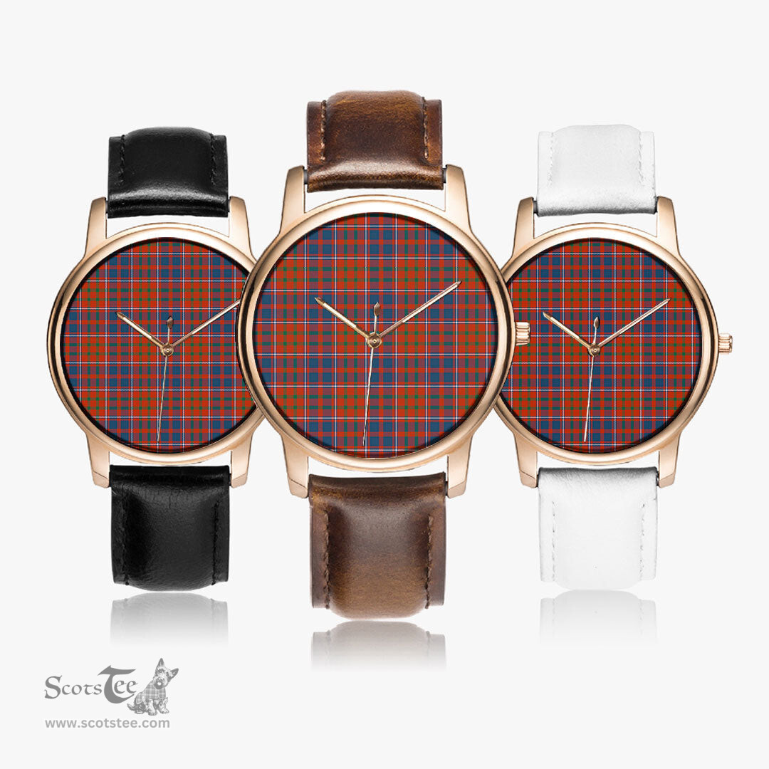 Scottish Cameron of Lochiel Ancient Watch Tartan Leather Strap Classic Plaid Watch Scottish Plaid Tartan Plaid - ScotsTee - scotstee.com