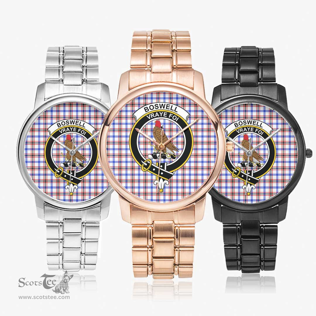 Scottish Boswell Modern Watch Tartan Crest Folding Clasp Classic Plaid Watch Scottish Plaid Tartan Plaid - ScotsTee - scotstee.com