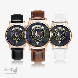 Scottish Fletcher Modern Watch Tartan Crest Leather Strap Classic Plaid Watch Scottish Plaid Tartan Plaid - ScotsTee - scotstee.com